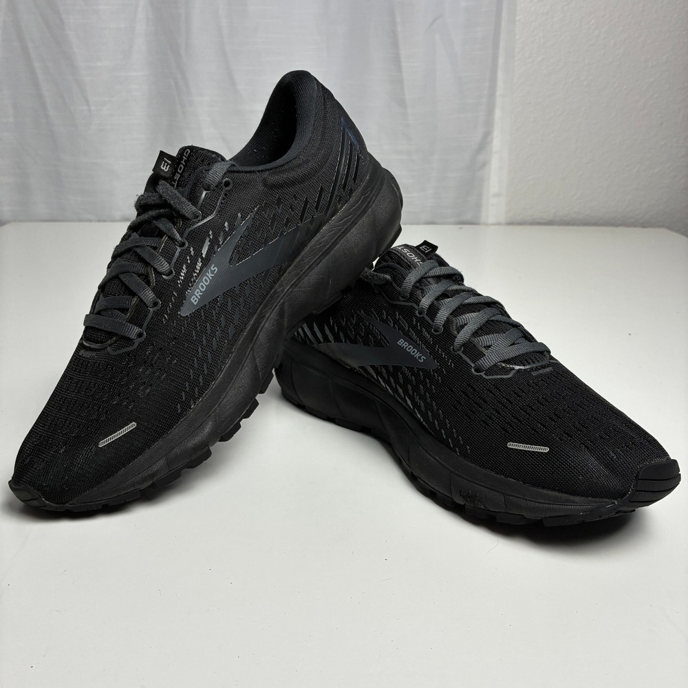Brooks Ghost 13 Mens size 9 Running Shoes Black Grey Sneakers 1103481D072